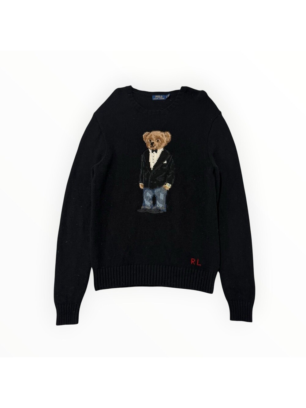 Polo Ralph Lauren Tuxedo Martini Polo Bear Sweater Size Large Men’s